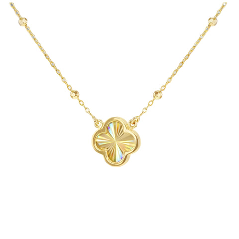 Brent Weatherall - 9ct Yellow Gold Rainbow Clover Necklace