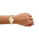Armani Exchange -  Audora Round Gold Dial Watch
