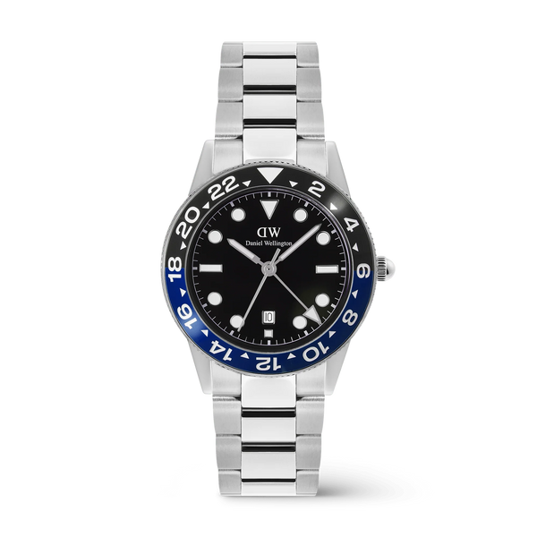 Daniel Wellington - Iconic GMT Link Black Blue Ceramic Bezel Silver