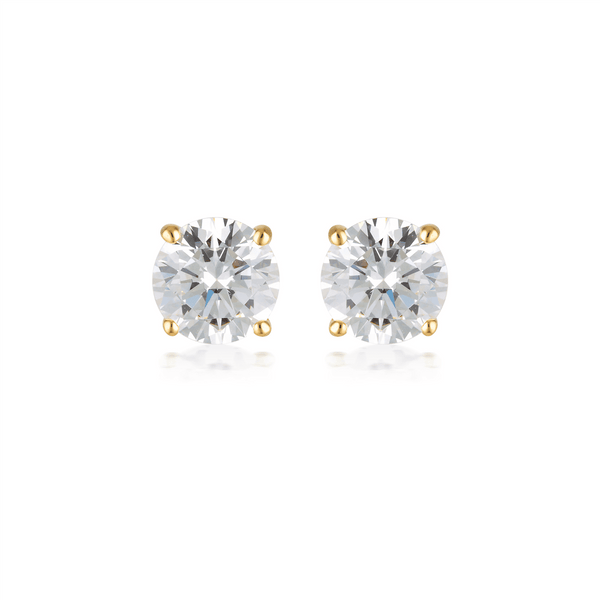 Georgini - 5mm Round Brilliant Cut CZ Studs Gold Plated