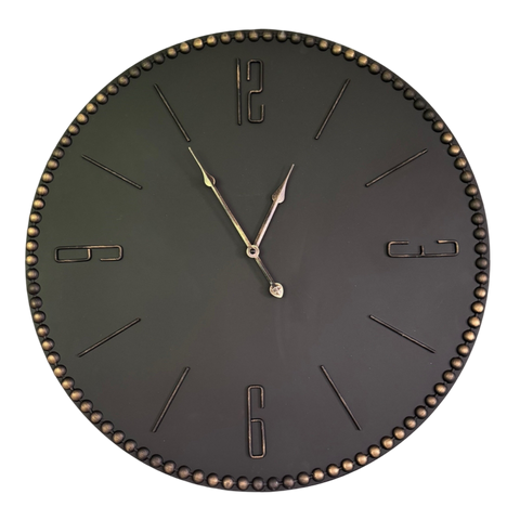 Wall Clock - Black Clock With Gold Numbers