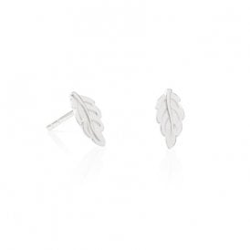 Daisy London - Silver Mulberry Leaf Stud Earrings