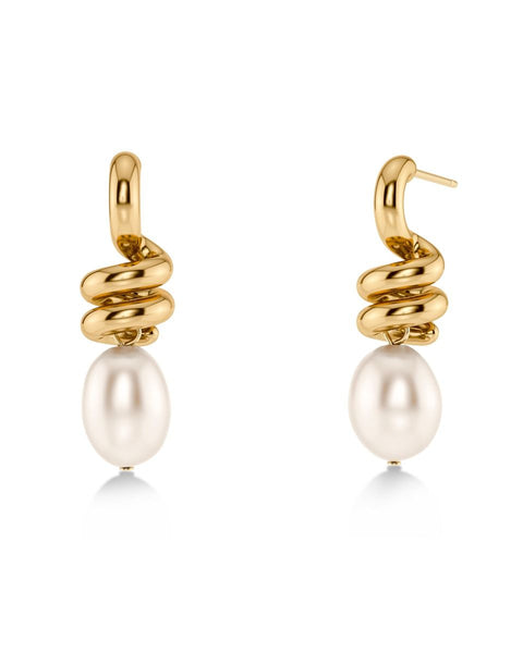 Edblad - Swivel Earrings Pearl Large Gold