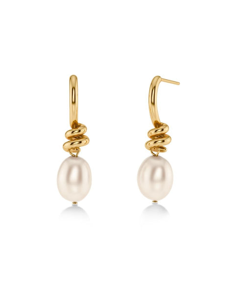 Edblad - Swivel Earrings Pearl Small Gold