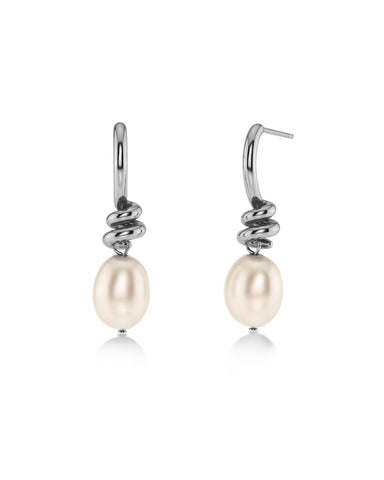 Edblad - Swivel Earrings Pearl Small Steel