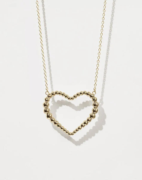 Meadowlark - Fizzy Heart Necklace Large GP