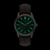 Fossil - Pearson Men's Brown Strap Green Face Watch