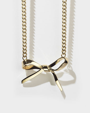 Meadowlark - Bow Necklace Large Gold Plated