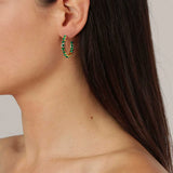 Dyrberg/Kern - Holly Gold Hoop Earrings Emerald
