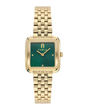 Furla - Diamante Square Green Dial with Gold-Tone Bracelet