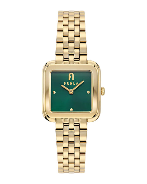 Furla - Diamante Square Green Dial with Gold-Tone Bracelet