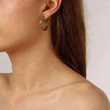 Dyrberg/Kern - Justina Gold Earrings Emerald Green