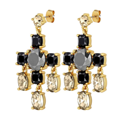 Dyrberg/Kern - Leonora Gold Earrings Black/Golden