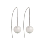 Najo - Silver Wire Earrings With Freshwater Pearl