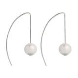 Najo - Silver Wire Earrings With Freshwater Pearl