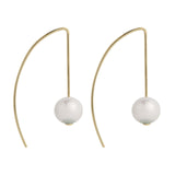 Najo - Yellow Gold Plated Wire Earrings With Freshwater Pearl (Copy)