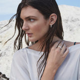 Najo - Sterling Silver Huggies With Freshwater Pearl