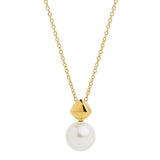 Najo - Yellow Gold Silver Pyramid Shaped Bale With Freshwater Pearl