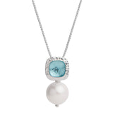 Najo - Sterling Silver Pendant With Square Blue Topaz