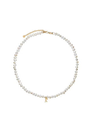 Karen Walker - Mini Girl With Pearls Necklace Gold Plated