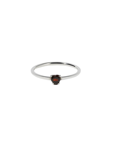 Meadowlark - Micro Round Ring Silver Thai Garnet
