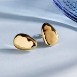 Najo - Pebblestone Stud Earrings Gold Plated