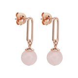 Najo - Alba Rose Quartz Earrings Rose Gold Plated