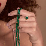 Najo - Garland Green Onyx Two-Tone Ring