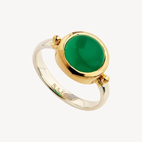 Najo - Garland Green Onyx Two-Tone Ring