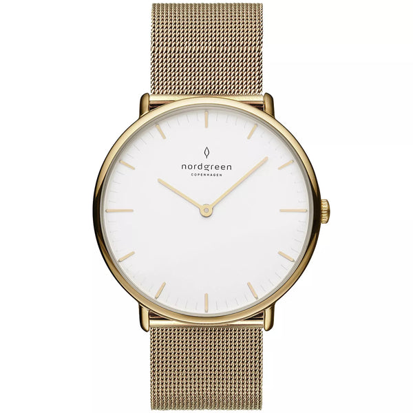 NordGreen - Gold Mesh Watch With White Dial