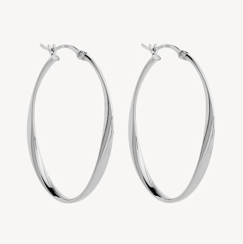 Najo - Cinta Large Hoop Earrings Silver