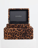 Meadowlark - Velvet Jewellery Box Leopard + Black Lining Small