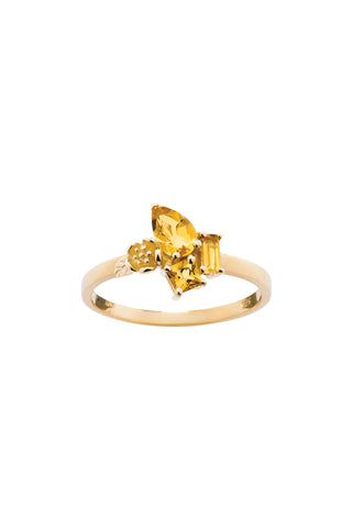 Karen Walker - Rock Garden Mini Ring Gold & Citrine