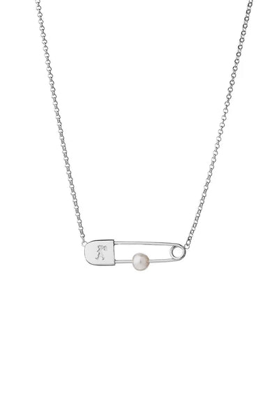 Karen Walker - Safety Pin Necklace With Fresh Water Pearl