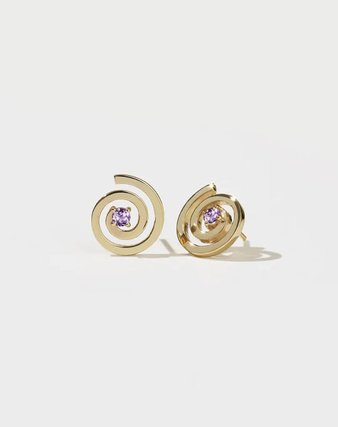 Meadowlark - Spiral Studs Set Gp Amethyst