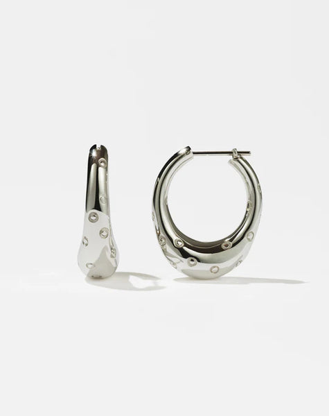 Meadowlark - Strawberry Hoop Earrings Large Sterling Silver