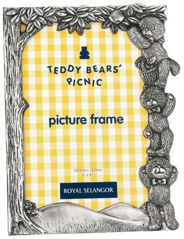 Royal Selangor Pewter - Photo Frame Teddy Bears Picnic Picking Apples 4X6