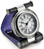 Dalvey Scotland  X Leather Travel Clock Black Caviar Purple - 01590