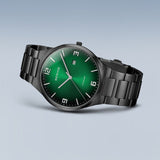 Bering - Titanium Watch Green/Black Strap