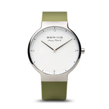 Bering Max René / Polished Silver / Green (40mm) / 15540-800