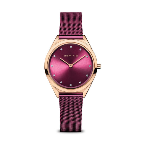 Bering - Ultra Slim, Polished Rose Gold Watch