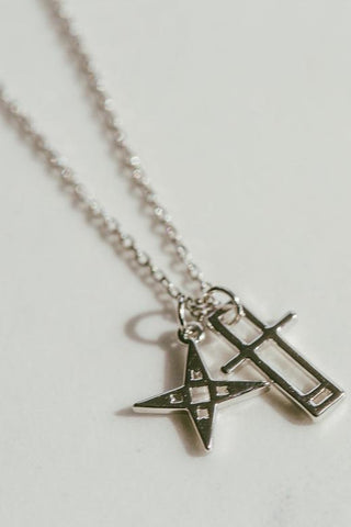 Lindi Kingi Star Crossed Lovers Necklace - Platinum Plate