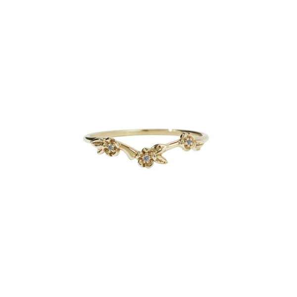 Meadowlark 9ct Yellow Gold Alba Band Stone Set- Grey Diamonds