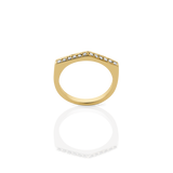 Meadowlark Fine Geometric Ring Arc - 9ct Yellow Gold & White Diamond