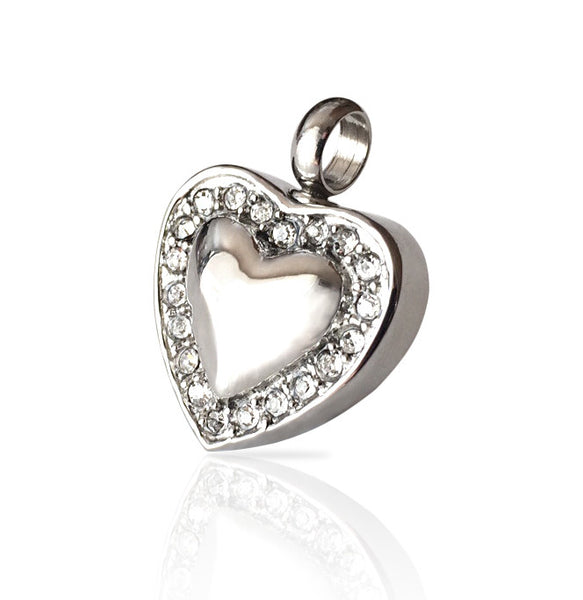 LIFE CYCLE CREMATION PENDANT - SILVER SWEET HEART