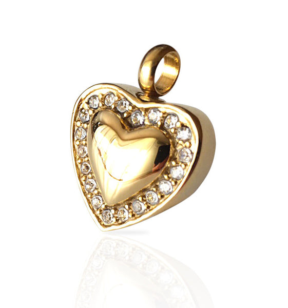 LIFE CYCLE CREMATION PENDANT - GOLD SWEET HEART