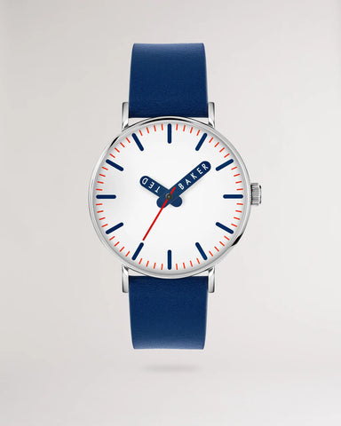 Ted Baker - Concrt Blue Leather Strap Watch
