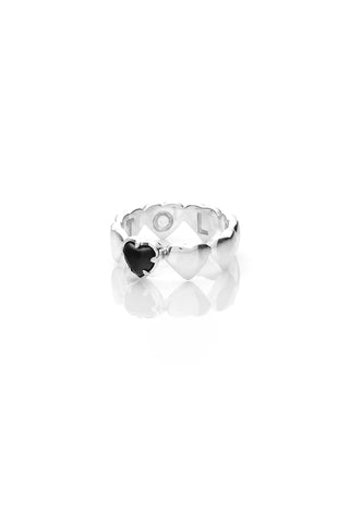 Stolen Girlfriends Club - Band of Hearts Ring - Onyx