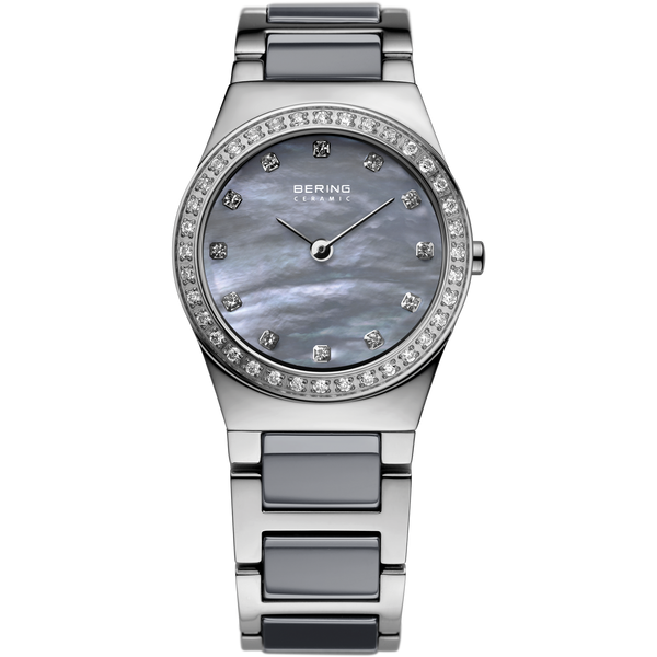 Bering Ladies Grey Ceramic & Steel Watch 32426-789