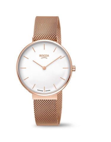 Boccia - Titanium and Steel Rose Gold Plated Watch